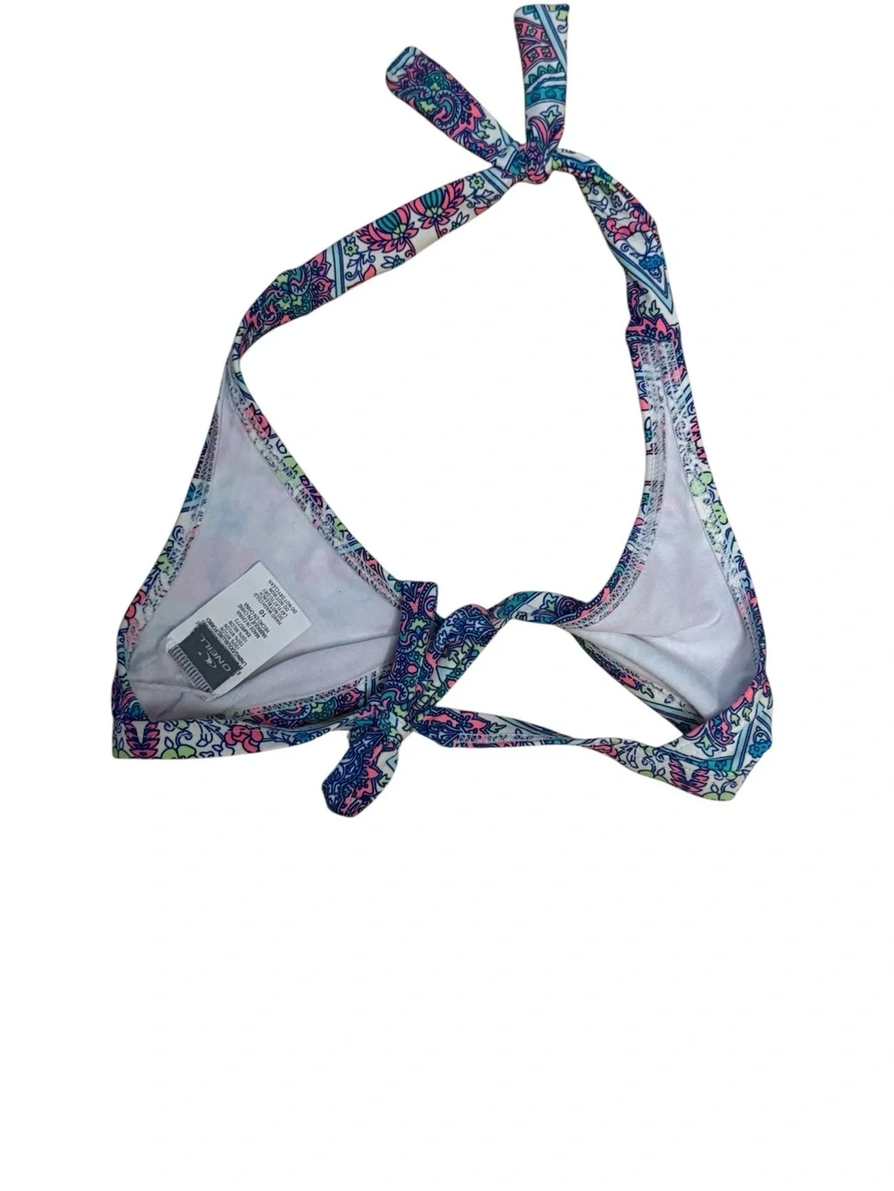 O'Neill Girls Paisley Halter Bikini Top in Blue and Purple